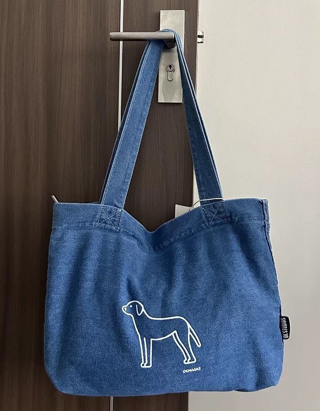 Japanese Brand Outdoor y2k washed doggy denim tote bag aesthetic Size ONE SIZE - 1 Thumbnail