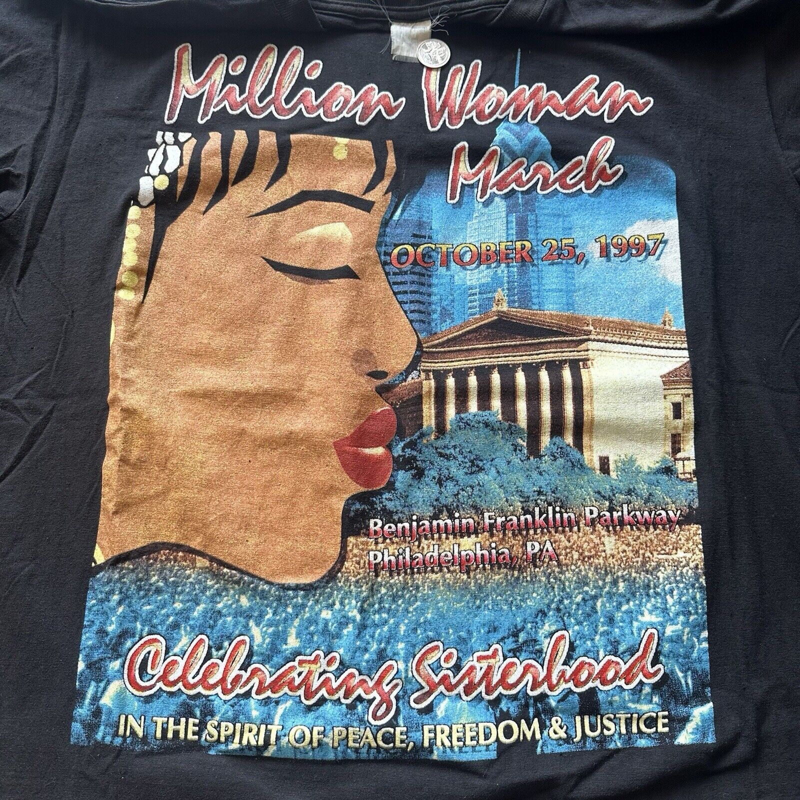 Rap Tees × Vintage Vintage 90s Bay Club Million Women March Rap Tee T-Shirt Size US XL / EU 56 / 4 - 1 Thumbnail