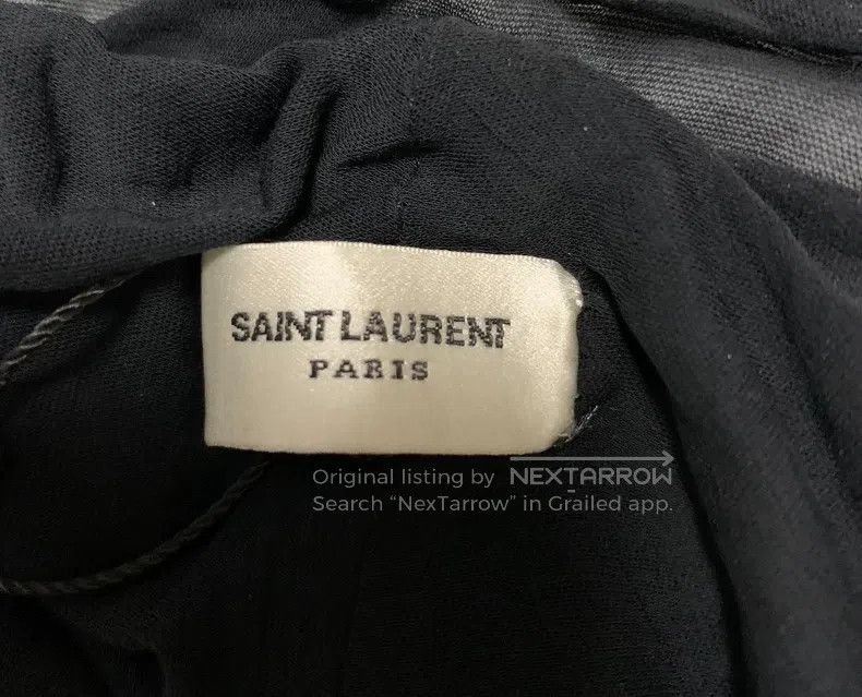 Saint Laurent Paris Saint Laurent Paris Black Ruffle Deep V Neck Translucent S Size US S / EU 44-46 / 1 - 3 Thumbnail