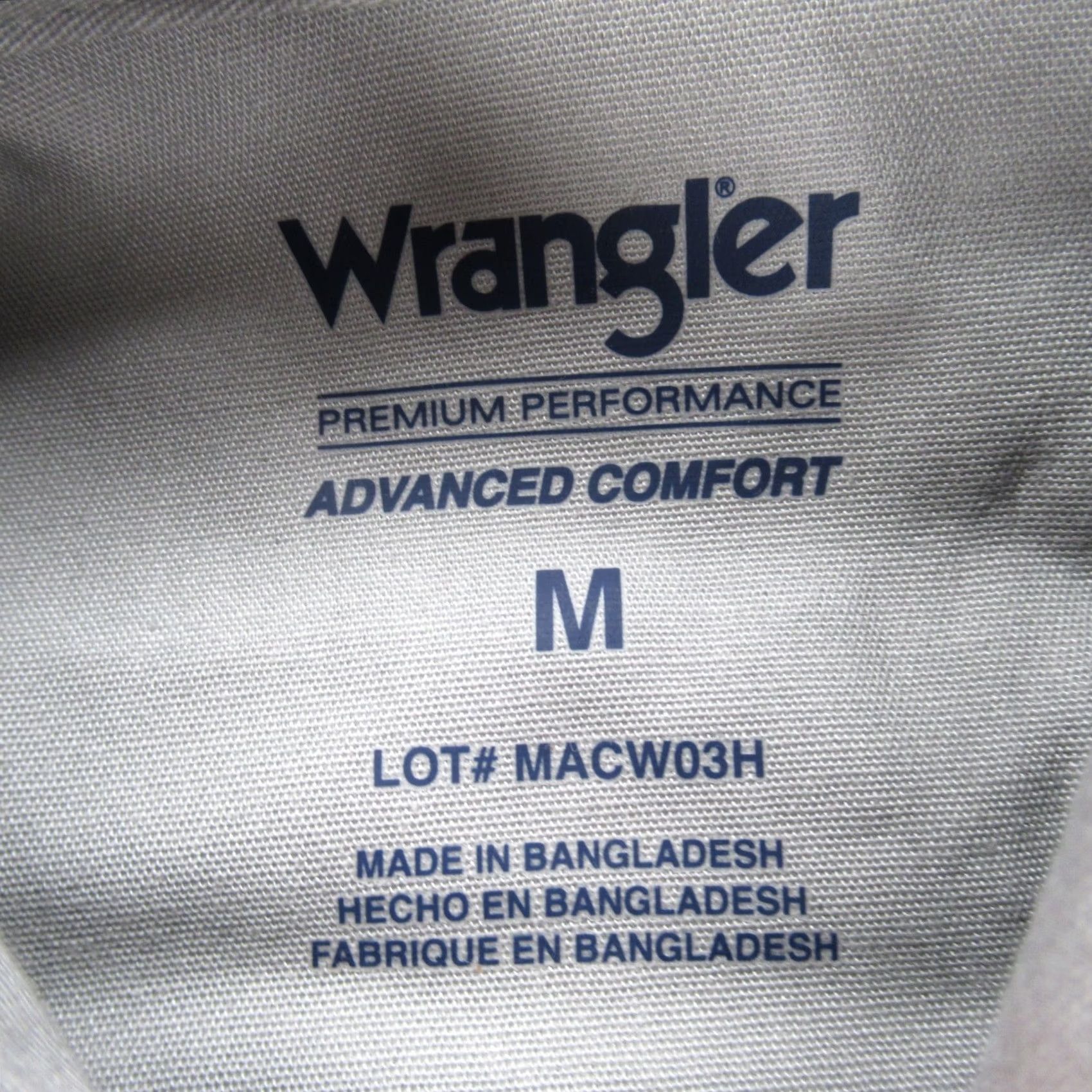 Wrangler Wrangler Shirt Mens Medium Gray Advanced Comfort Cowboy Cut Long Sleeve Button-Up Shirt Size US M / EU 48-50 / 2 - 3 Thumbnail