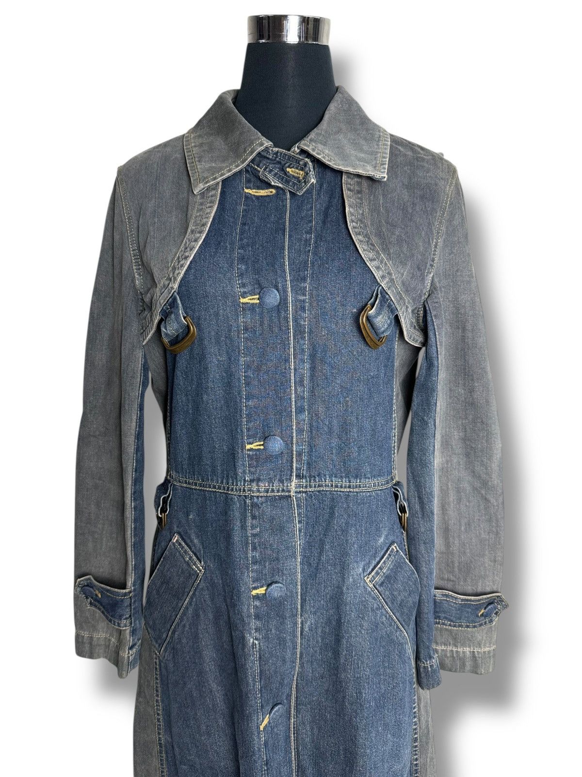 Hysteric Glamour Hysteric Glamour Denim Trench Coat Jumpsuit Size ONE SIZE - 6 Thumbnail