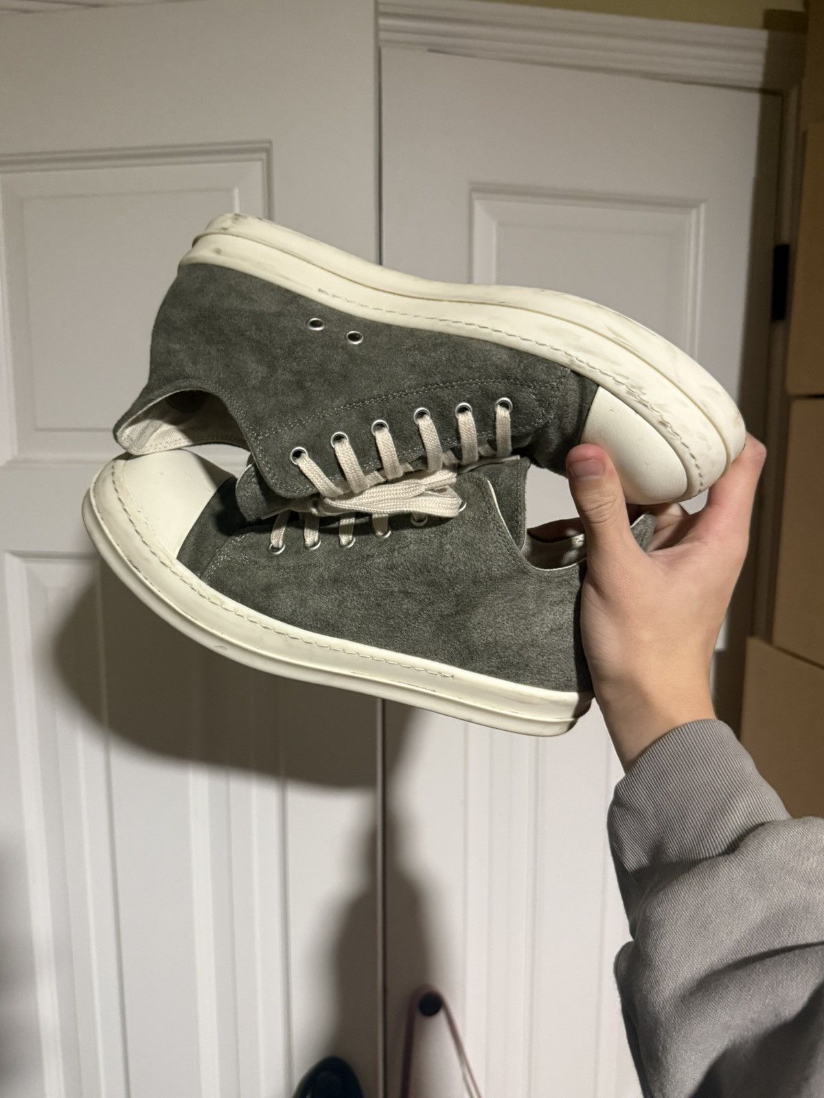 Rick Owens Drkshdw Rick Owens DRKSHDW Grey Suede Ramone Sneakers Size US 8 / EU 41 - 4 Thumbnail
