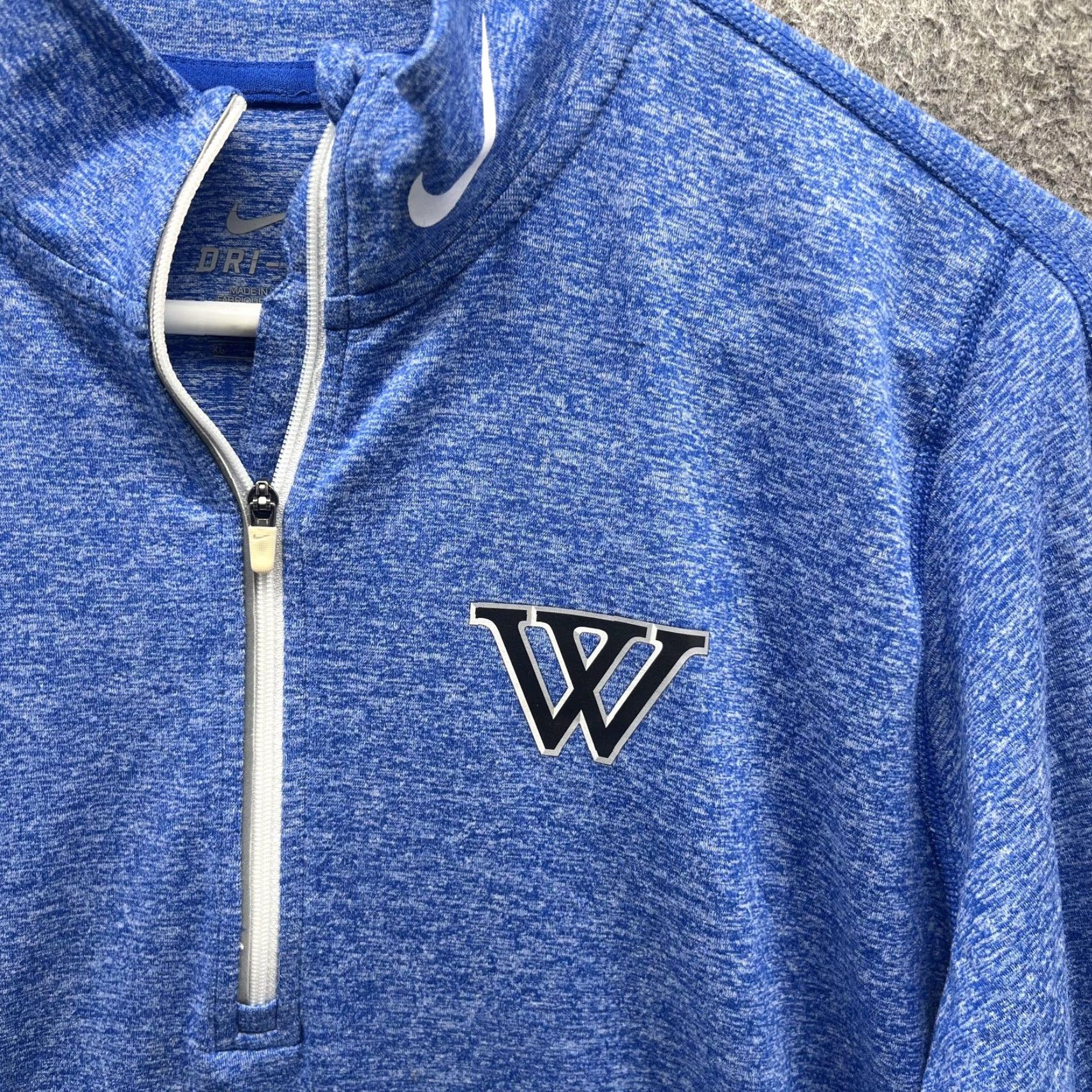 Nike Nike Dri-FIT Pullover Shirt Women XL Blue Heather 1/4 Zip W Logo Long Sleeve Top Size XL / US 12-14 / IT 48-50 - 3 Thumbnail
