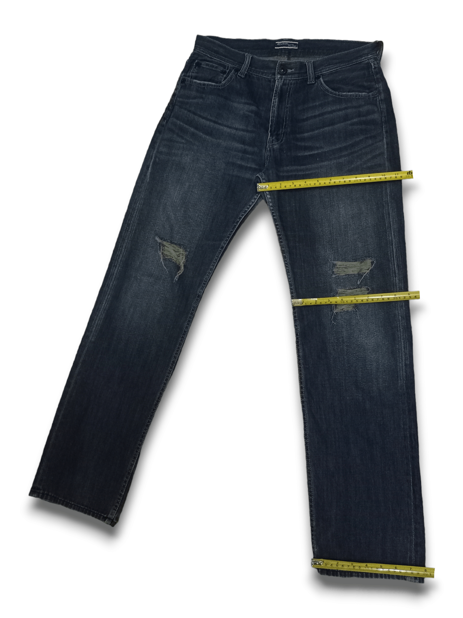 Japanese Brand Vintage Villand Blue Wash Distressed Loose Jeans 32x31 Size US 32 / EU 48 - 11 Thumbnail