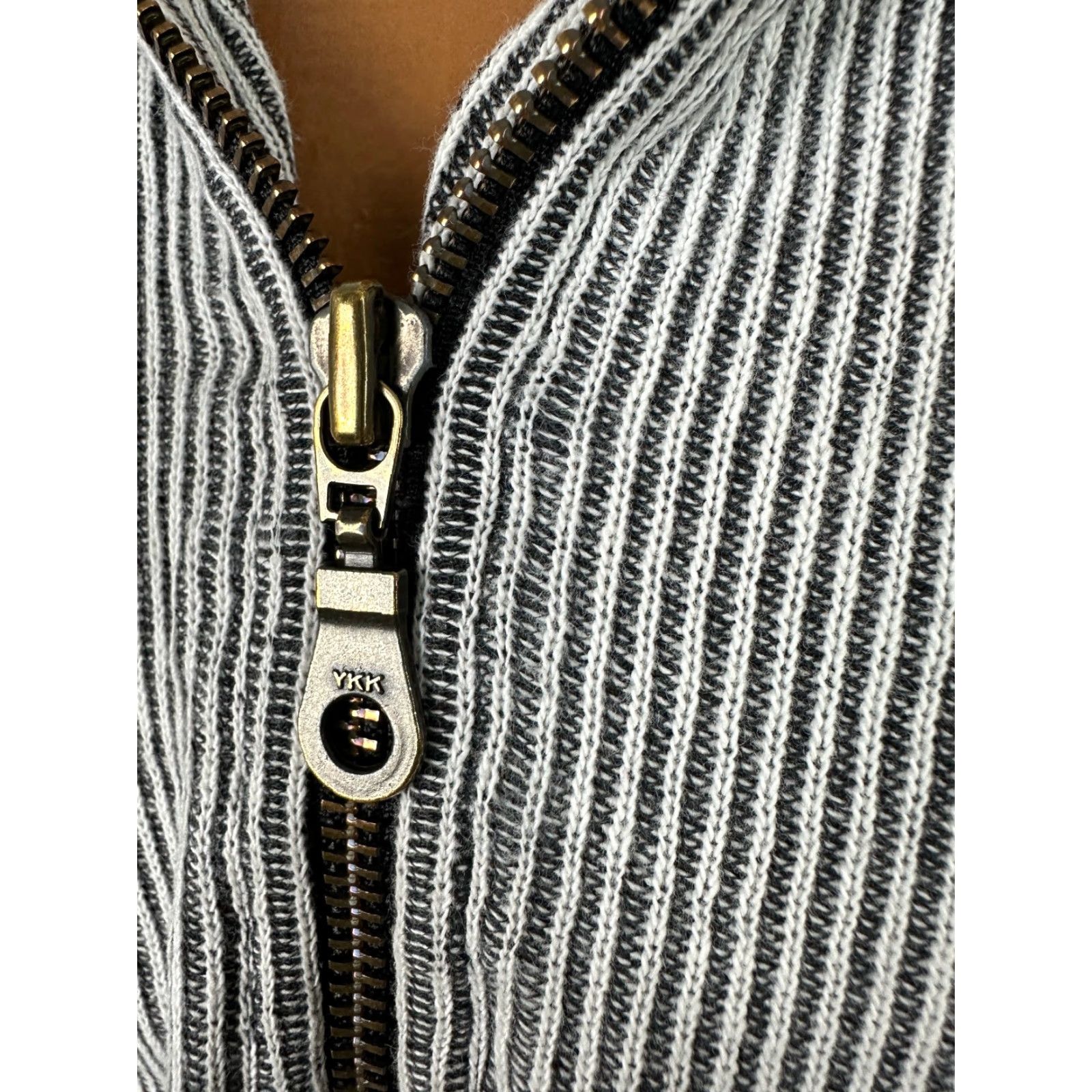 Vintage VINTAGE 90s Structure Pullover Sweatshirt Men L Oversized Striped White 1/4 Zip Distressed Grunge Size US L / EU 52-54 / 3 - 5 Thumbnail