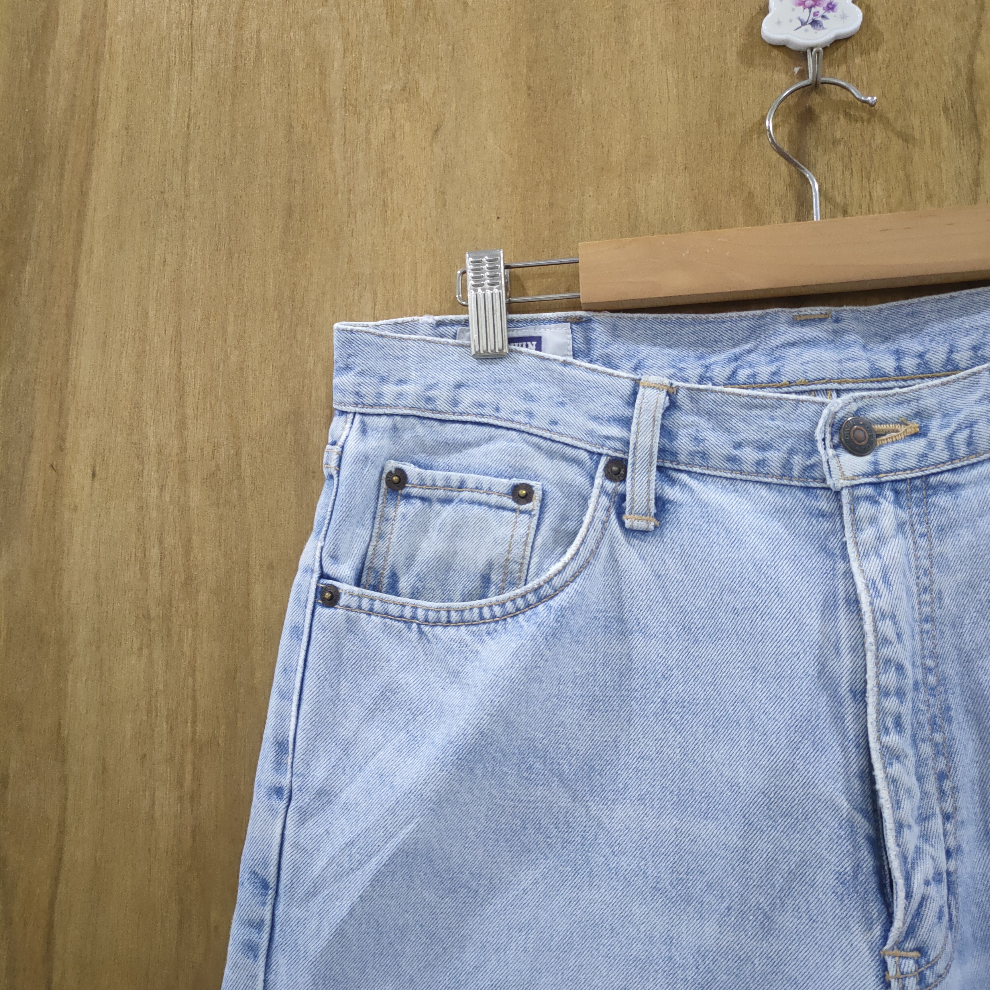 Edwin × StraightFaded × Vintage VINTAGE EDWIN LIGHT BLUE DISTRESSED JEANS DENIM PANTS Size US 34 / EU 50 - 4 Thumbnail