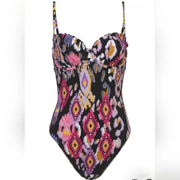 Venus Desert Ikat Black Bermuda Underwire Swimsuit Beach Gift Size ONE SIZE - 5 Thumbnail
