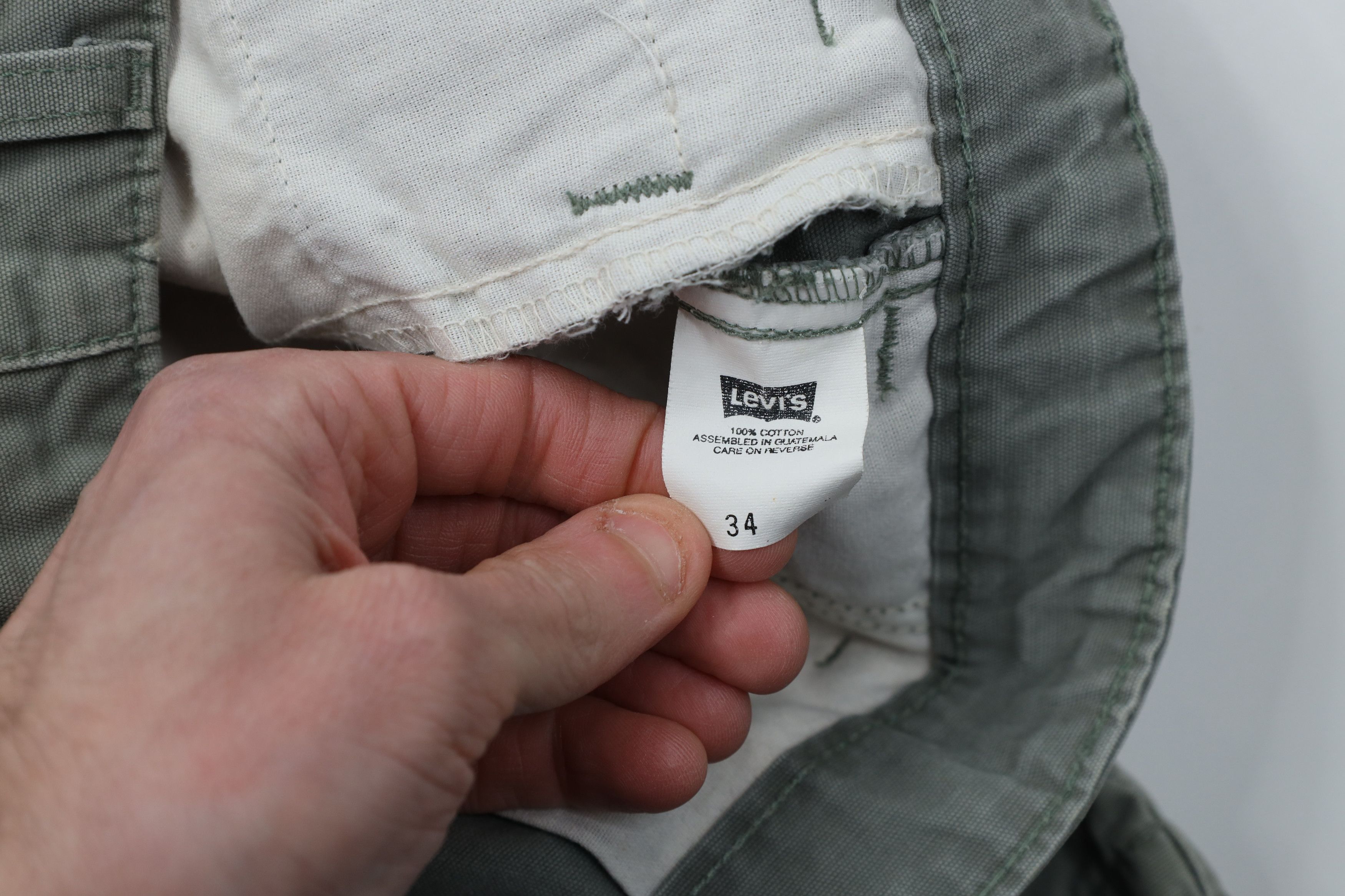 Levi's Vintage 90s Levis Heavyweight Cargo Shorts Green Cotton Size US 34 / EU 50 - 7 Thumbnail