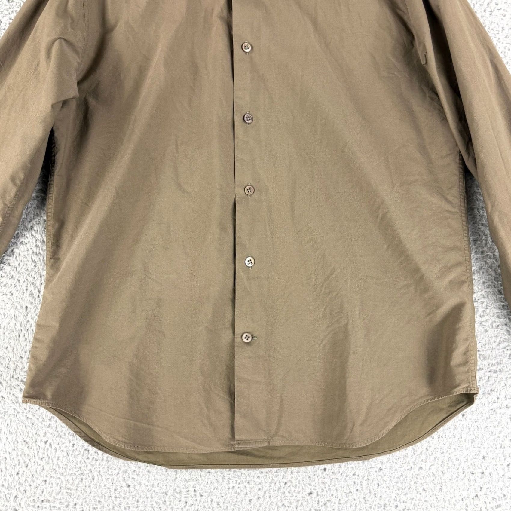 John Varvatos John Varvatos Button-Down Shirt Men M Brown Olive Made in Italy Long Sleeve Size US M / EU 48-50 / 2 - 6 Thumbnail