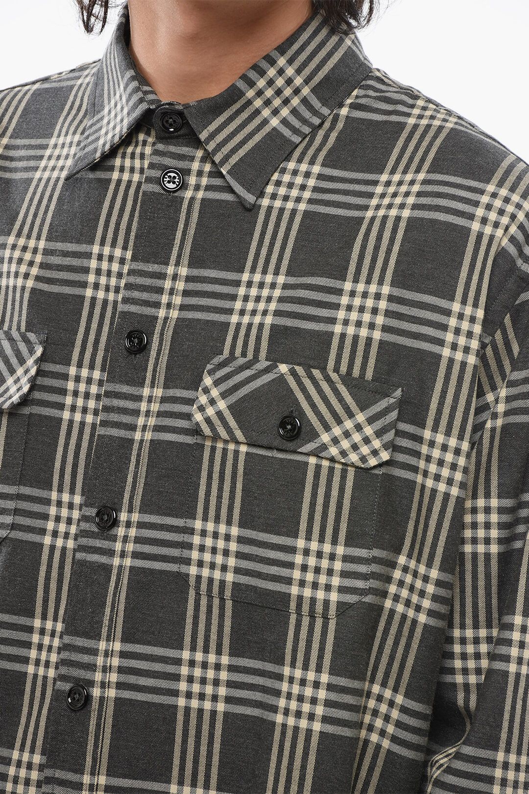 1989 STUDIO og1mm0725 Cotton Flannel Shirt in Grey Size US L / EU 52-54 / 3 - 3 Thumbnail