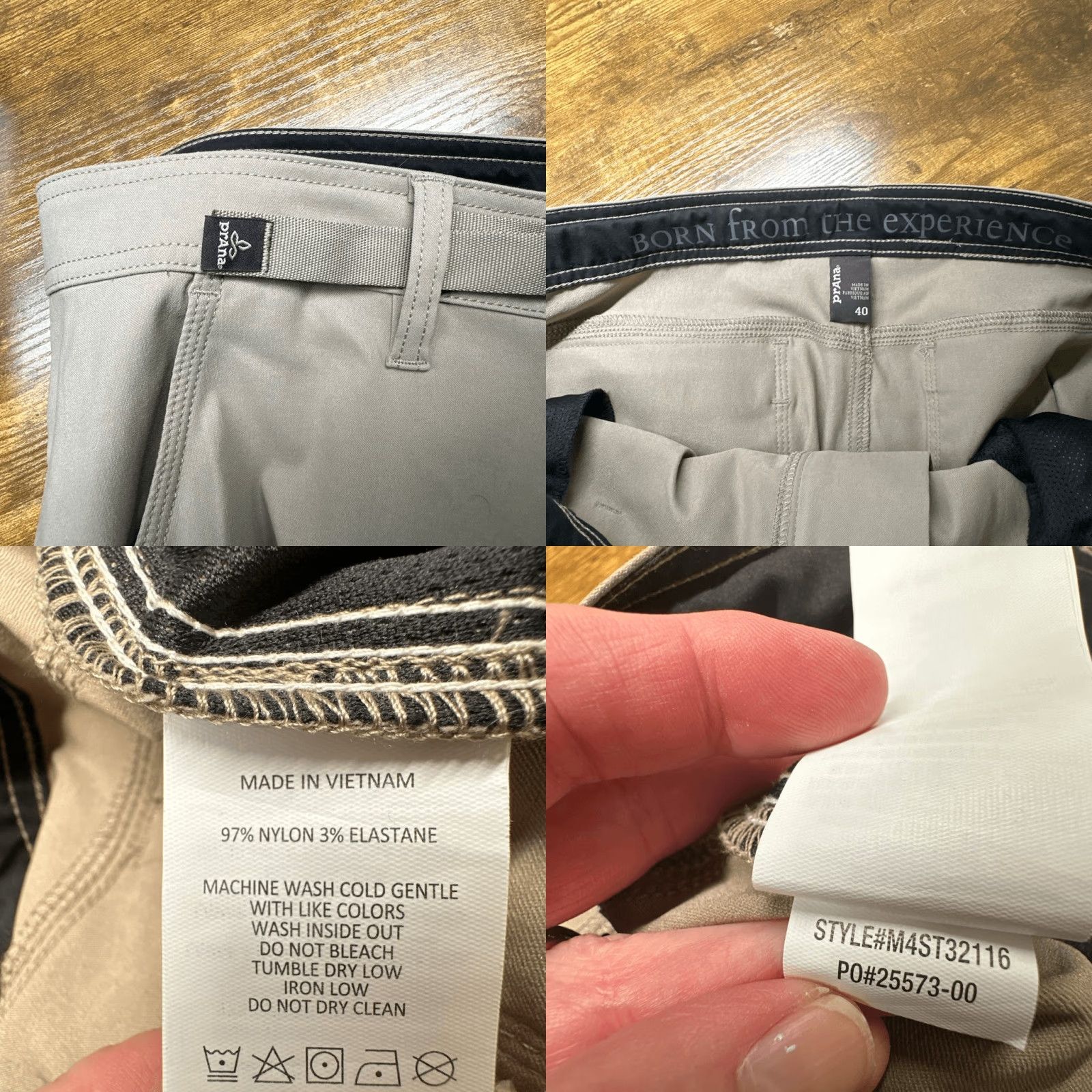 Prana prAna Zion Pants Mens 40 Brown Breathe Stretch Nylon Pants Hiking Outdoors L32 Chino Inseam 32 Men Tan Gray Size US 40 / EU 56 - 8 Thumbnail