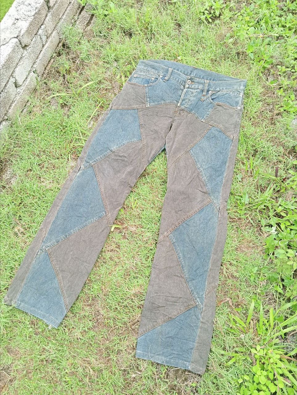 20471120 JAPANESE MODERN LOVERS PATCHWORK STRETCH JEANS Size US 35 - 1 Thumbnail