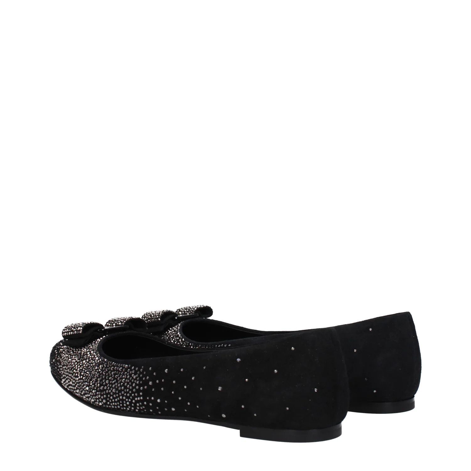 Salvatore Ferragamo ob1o1e1224 Suede Ballet Flats in Black Size US 8.5 / IT 38.5 - 4 Thumbnail