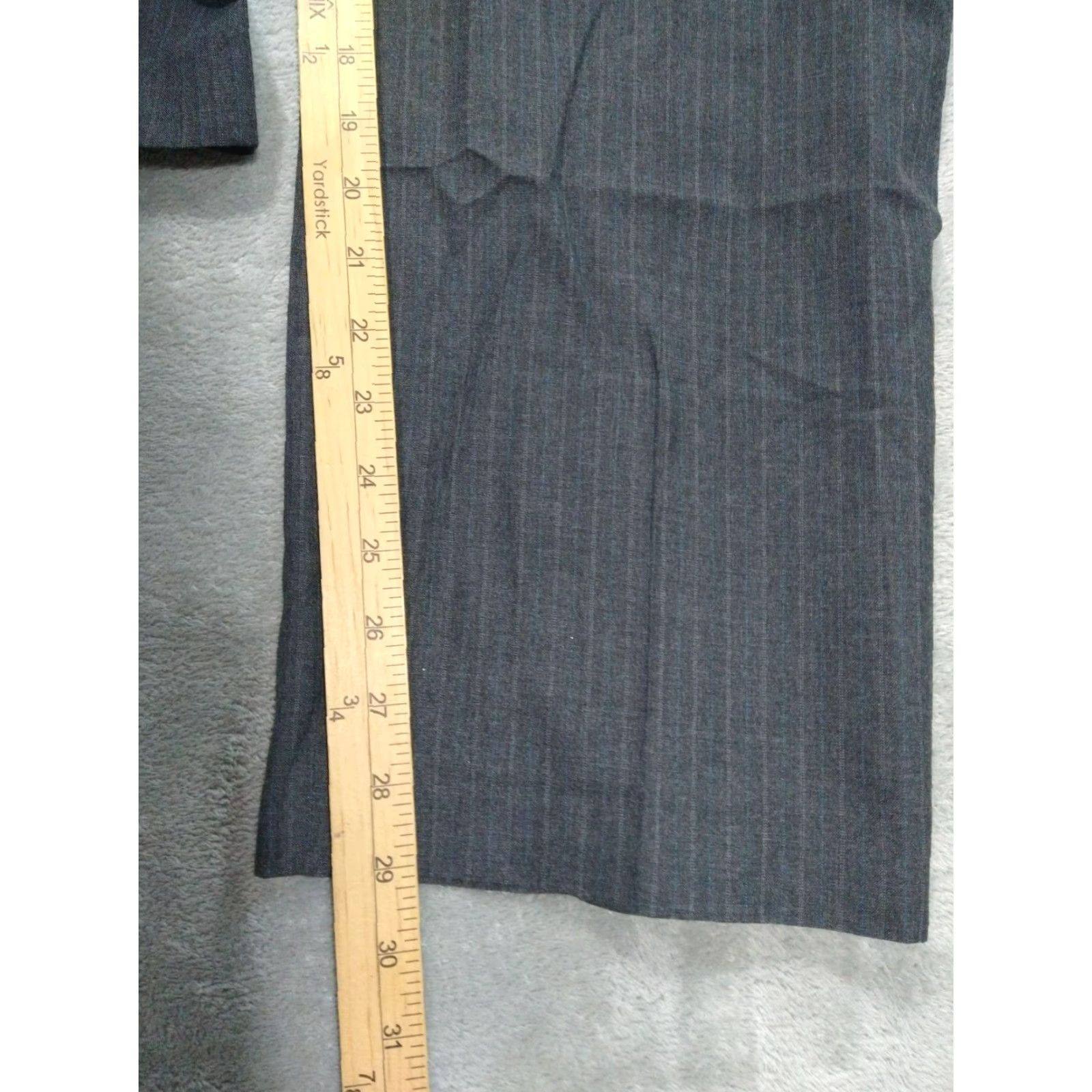 Banana Republic Banana Republic Dress Pants Mens 35x30 Gray Striped Tailored Fit Flat Front Size US 35 - 5 Thumbnail