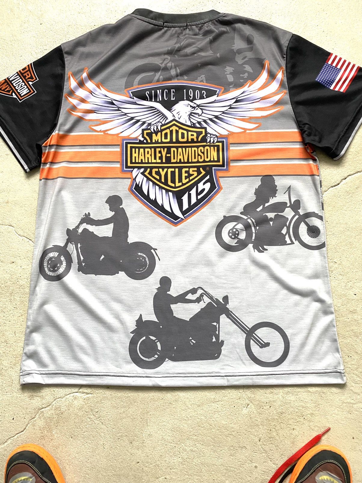 Harley Davidson Vintage Harley Davidson Tee Shirt Full Print Size US L / EU 52-54 / 3 - 13 Thumbnail