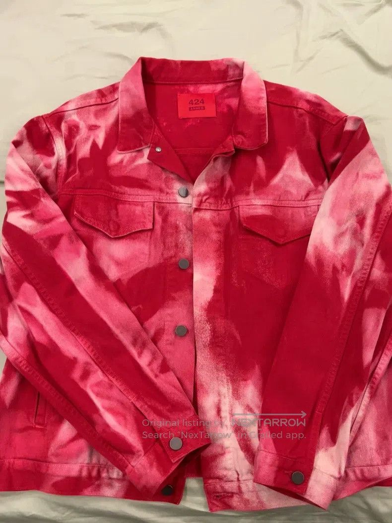 424 424 Red Washed Denim Jacket Size US XL / EU 56 / 4 - 1 Thumbnail