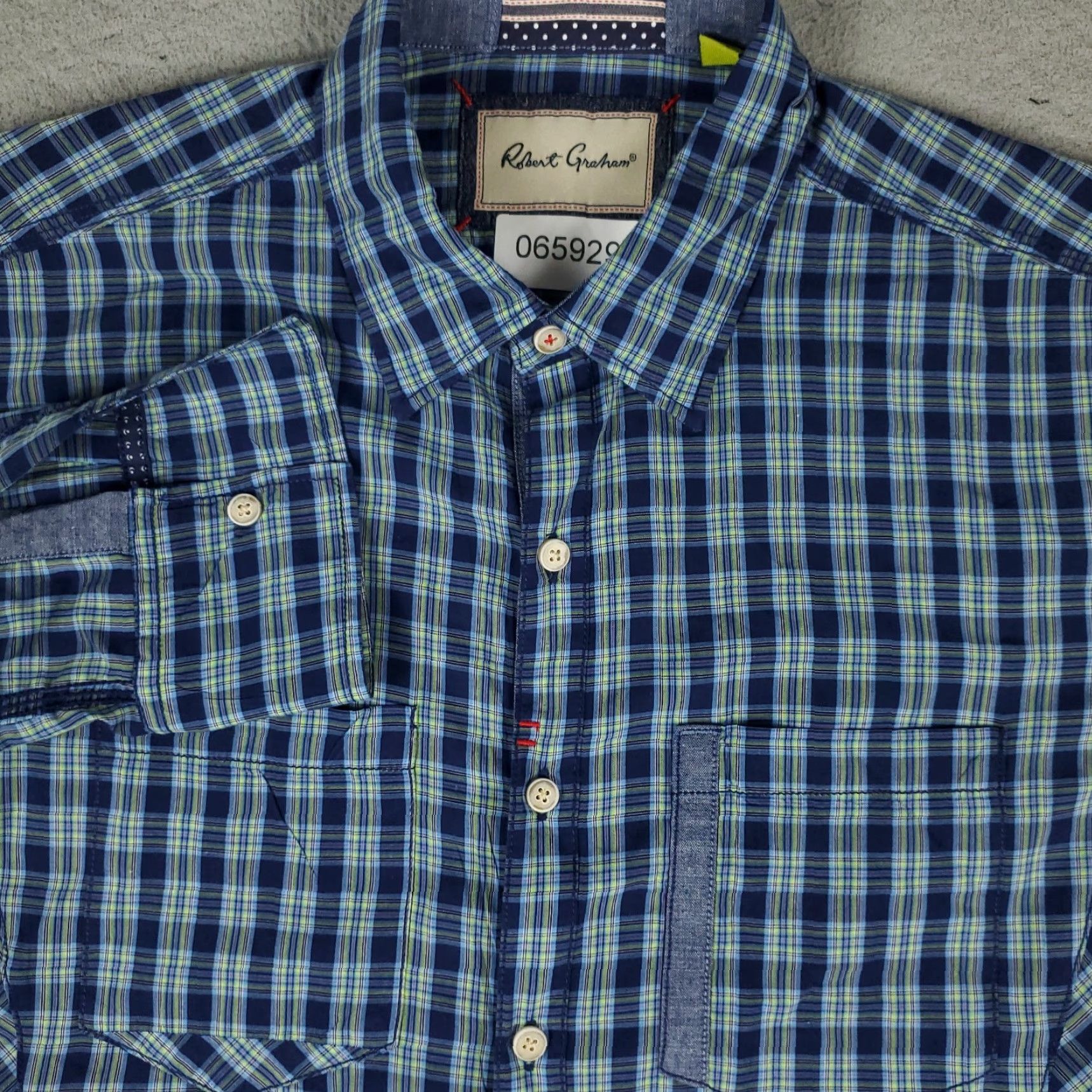 Robert Graham Robert Graham Shirt Mens Medium Blue Plaid Tailored Fit Button Up Long Sleeve Size US M / EU 48-50 / 2 - 2 Thumbnail
