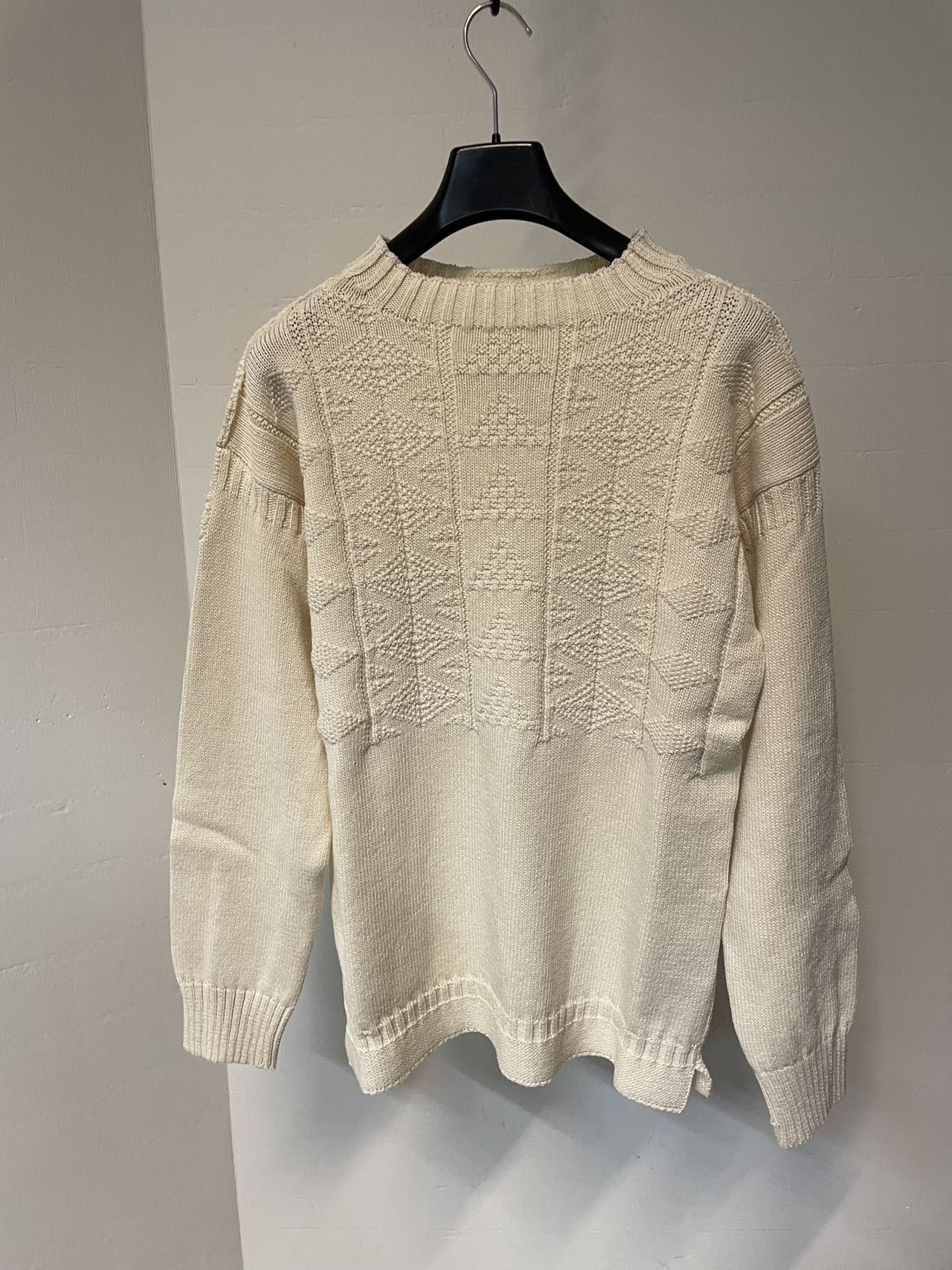 image of Maison Margiela Textured-Knit-Sweater in White, Men's (Size Small)
