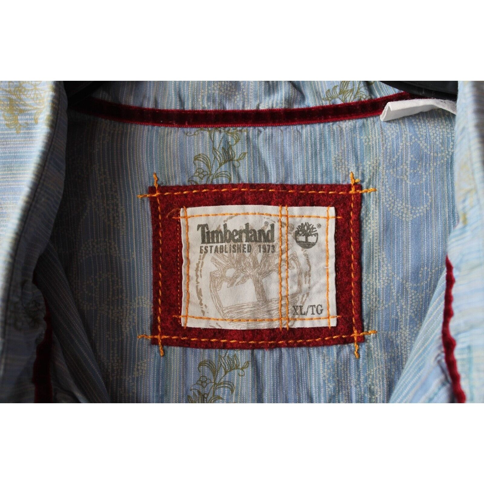 Timberland TIMBERLAND Men XL Button Up Blue Pocket Floral Design. *NICE Size US XL / EU 56 / 4 - 6 Thumbnail