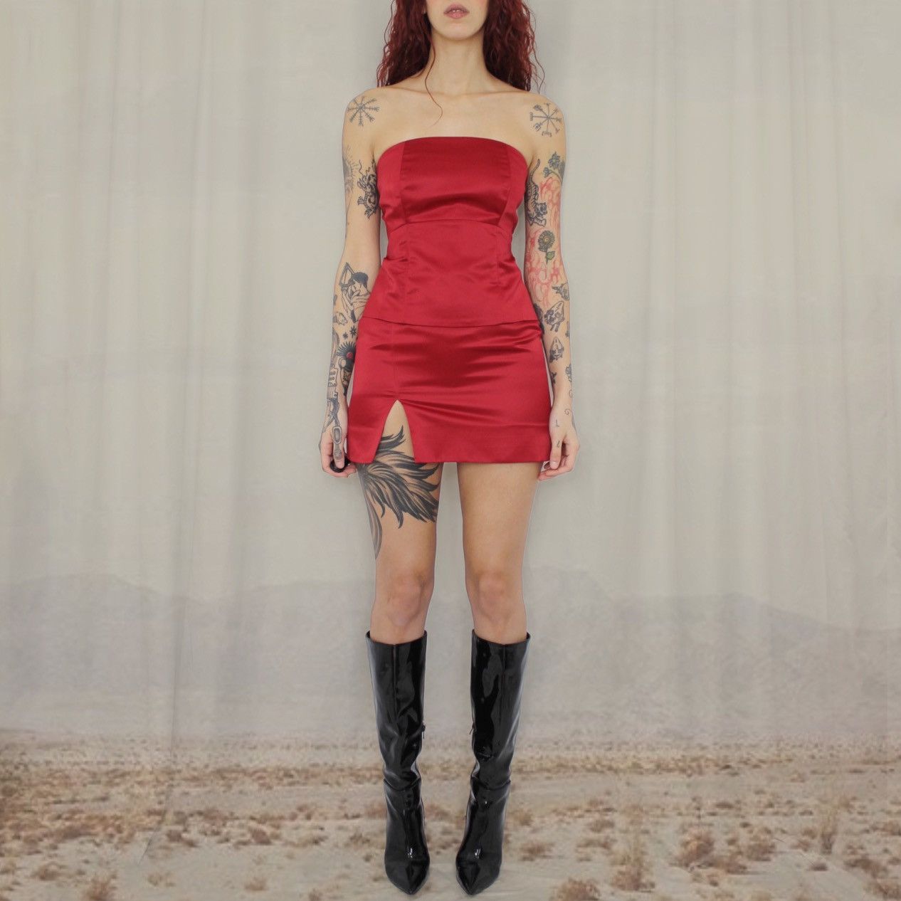 Vintage 🌹RED TWO PIECES DRESS🌹 Size M / US 6-8 / IT 42-44 - 1 Thumbnail