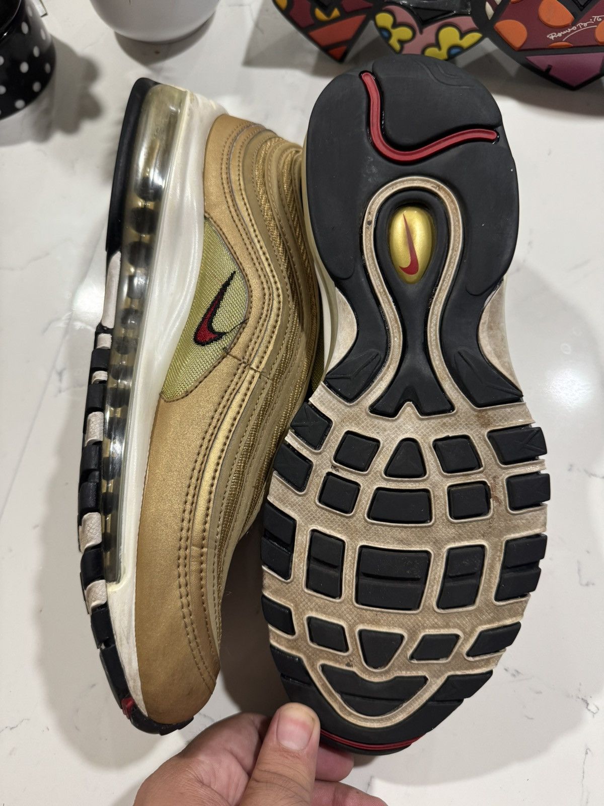 Nike Nike Airmax 97 “Gold metallic” Size US 9.5 / EU 42-43 - 6 Thumbnail