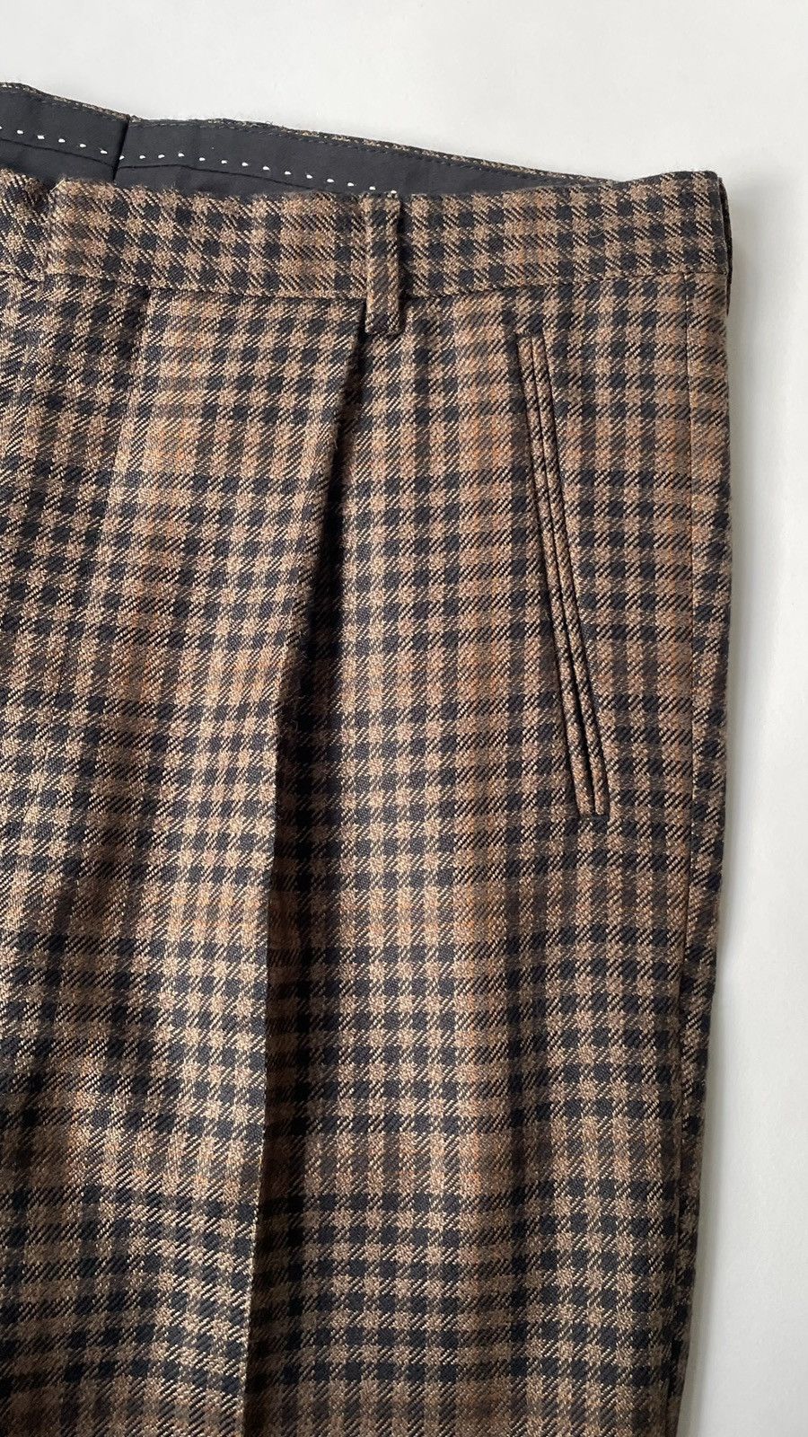 Dries Van Noten A/W 22 Brown Check Wool Trousers Size US 34 / EU 50 - 7 Thumbnail
