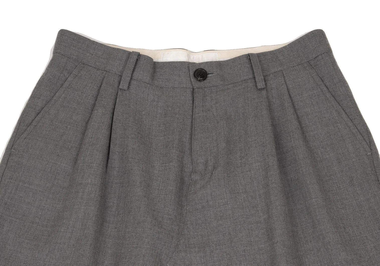 Ganryu Gray Wool Two-Tuck Sarouel Pants Size S Size US 30 / EU 46 - 2 Thumbnail