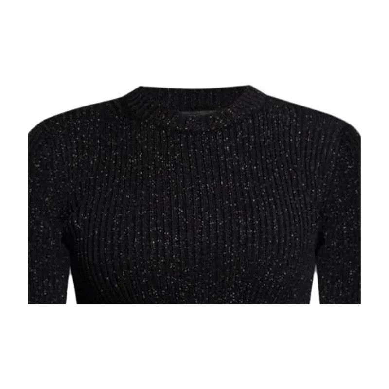 Balenciaga o1mt1gz1224 Fitted Crewneck Sweater in Black Size S / US 4 / IT 40 - 2 Thumbnail