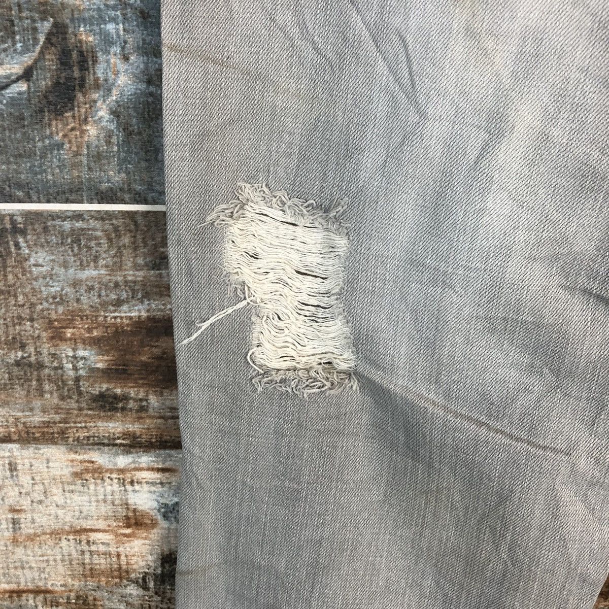 Japanese Brand DL Gennaro Jeans Grey Distressed Denim Pants #C102 Size US 27 - 19 Thumbnail