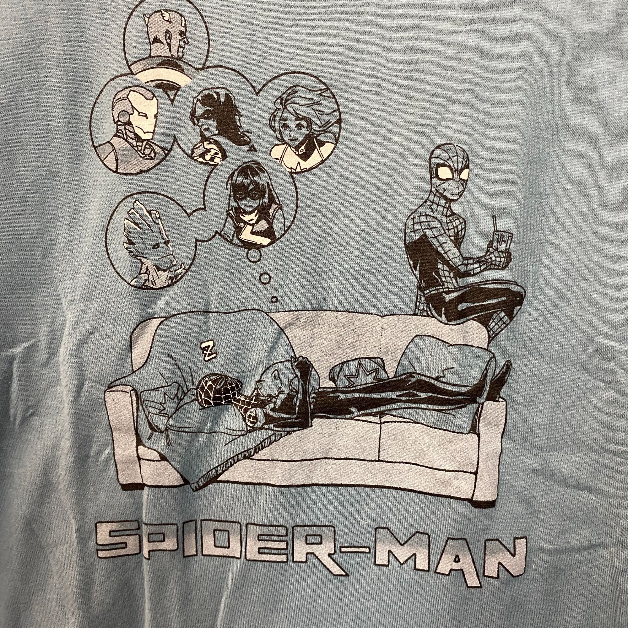 Marvel Comics Marvel Spider-Man Dreaming Blue T-Shirt Extra Small Size US XS / EU 42 / 0 - 2 Thumbnail