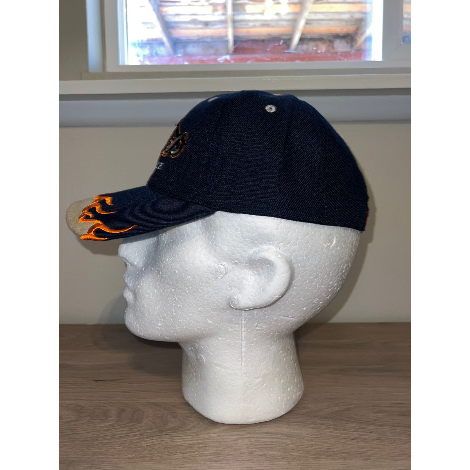 Vintage Y2K Choppers Motorcycle Flames Orange Hat Headwear 2000s OS Size ONE SIZE - 4 Thumbnail