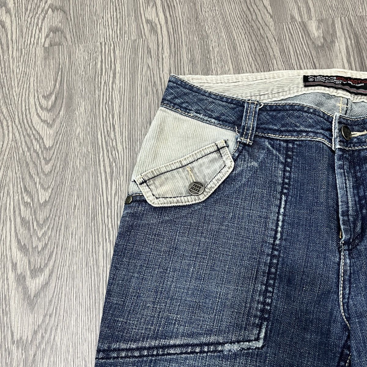 14th Addiction FUBU COLLECTION - Flared Jeans Corduroy Pocket Fatigue Size US 27 - 4 Thumbnail