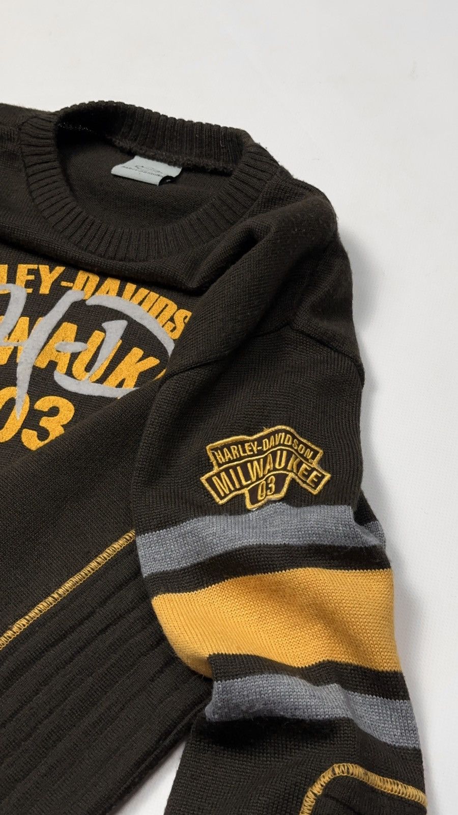 Harley Davidson Harley-Davidson Milwaukee brown sweater Y2K Size US XL / EU 56 / 4 - 3 Thumbnail
