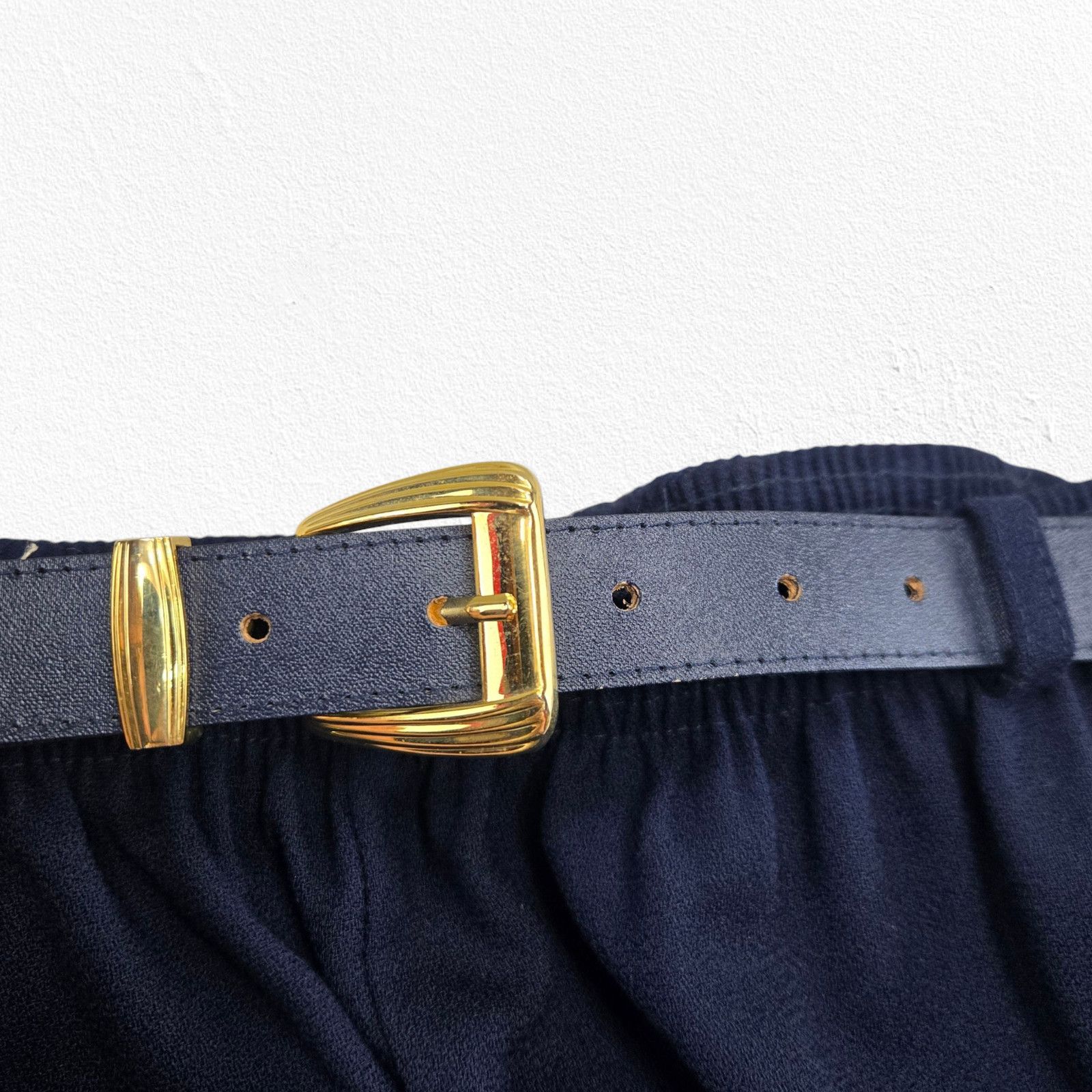 Vintage Vintage Navy Wool High Rise Belted Career Trousers Size 18 Size 40" / US 18 - 8 Thumbnail