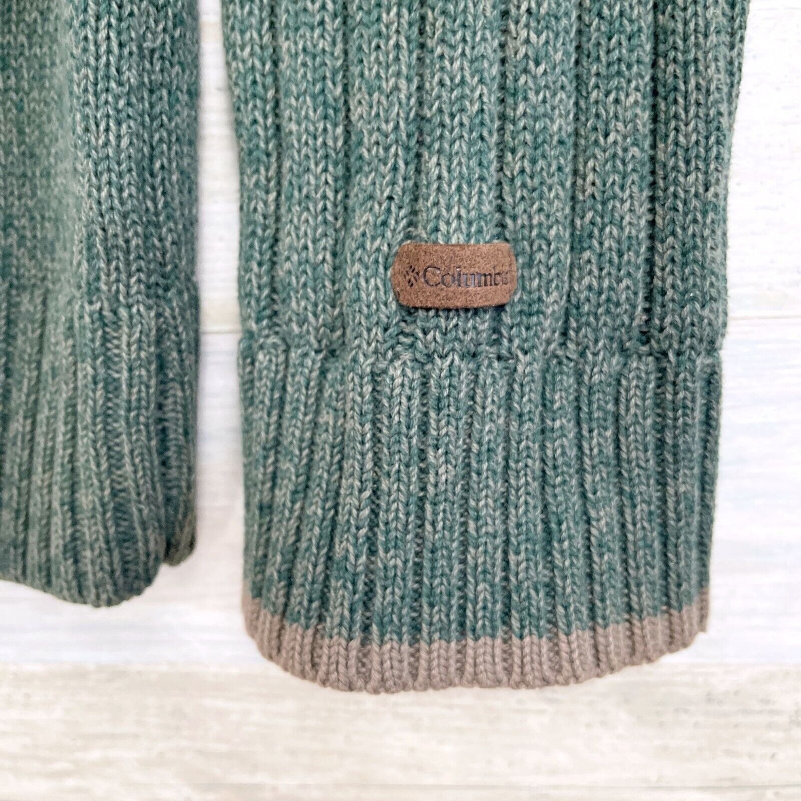 Columbia Columbia Chunky Ribbed 1/4 Zip Raglan Sweater Green L Size US L / EU 52-54 / 3 - 3 Thumbnail