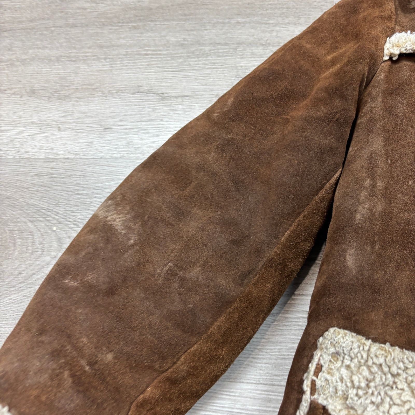 Schott × Vintage VTG Schott Bros NYC Rancher Western Shearling Suede Coat 40 Size US M / EU 48-50 / 2 - 14 Thumbnail