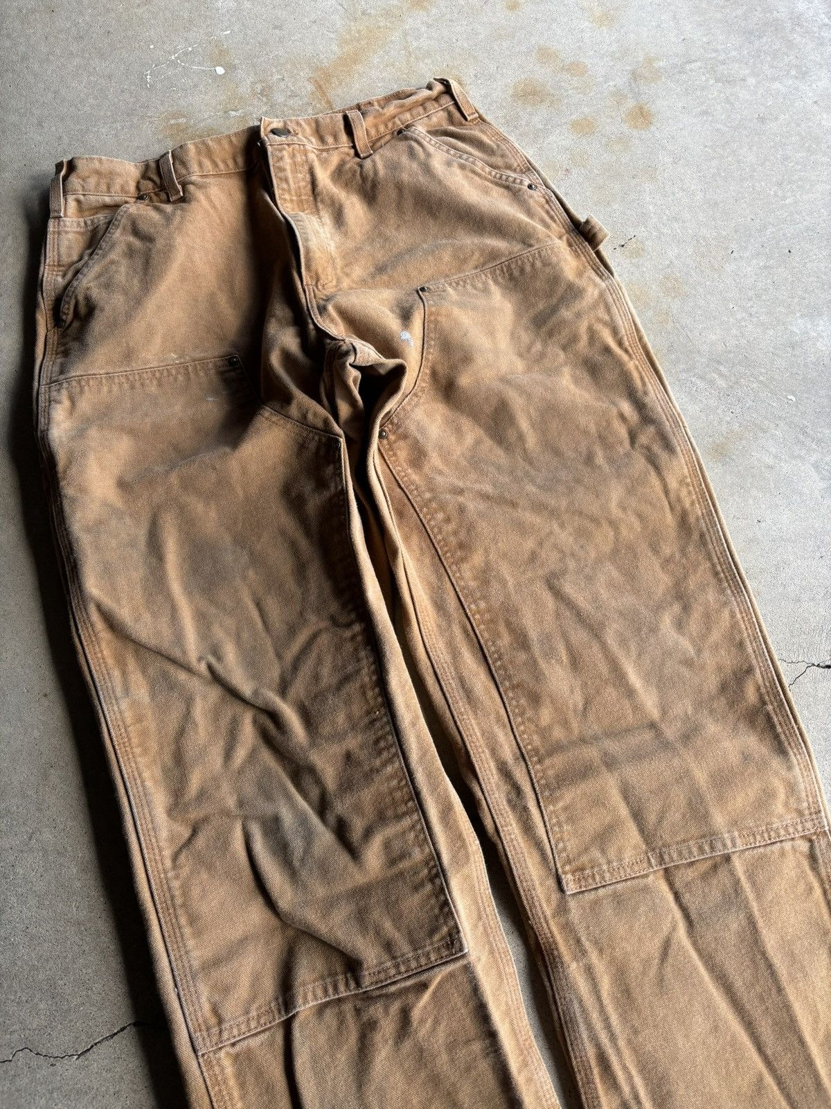 Carhartt Vintage Carhartt Tan Beige Double Knee Wide Leg Workwear Size US 36 / EU 52 - 3 Thumbnail