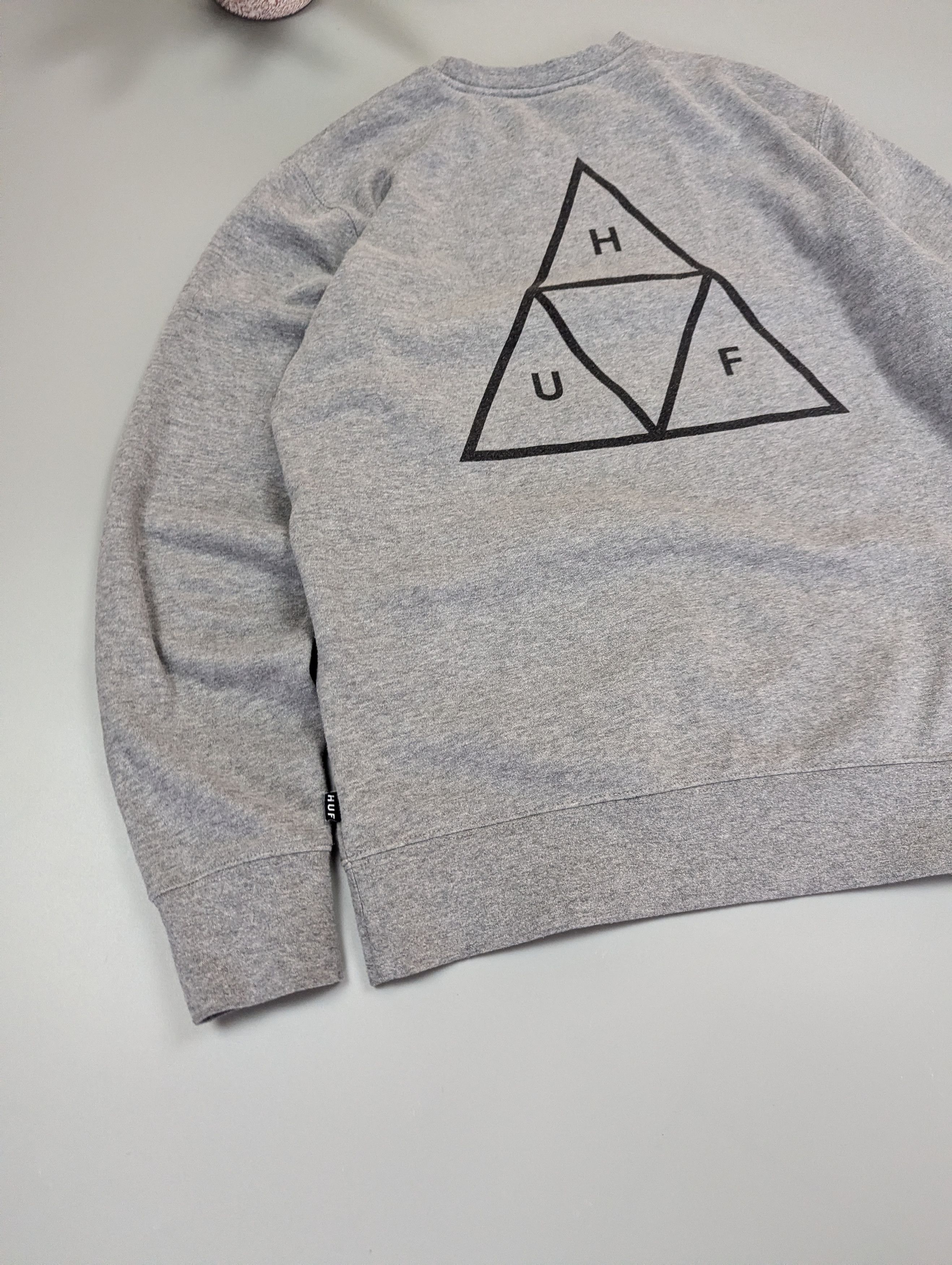 Huf HUF Essentials Triple Triangle Crewneck Sweatshirt Gray Sz S Size US M / EU 48-50 / 2 - 8 Thumbnail
