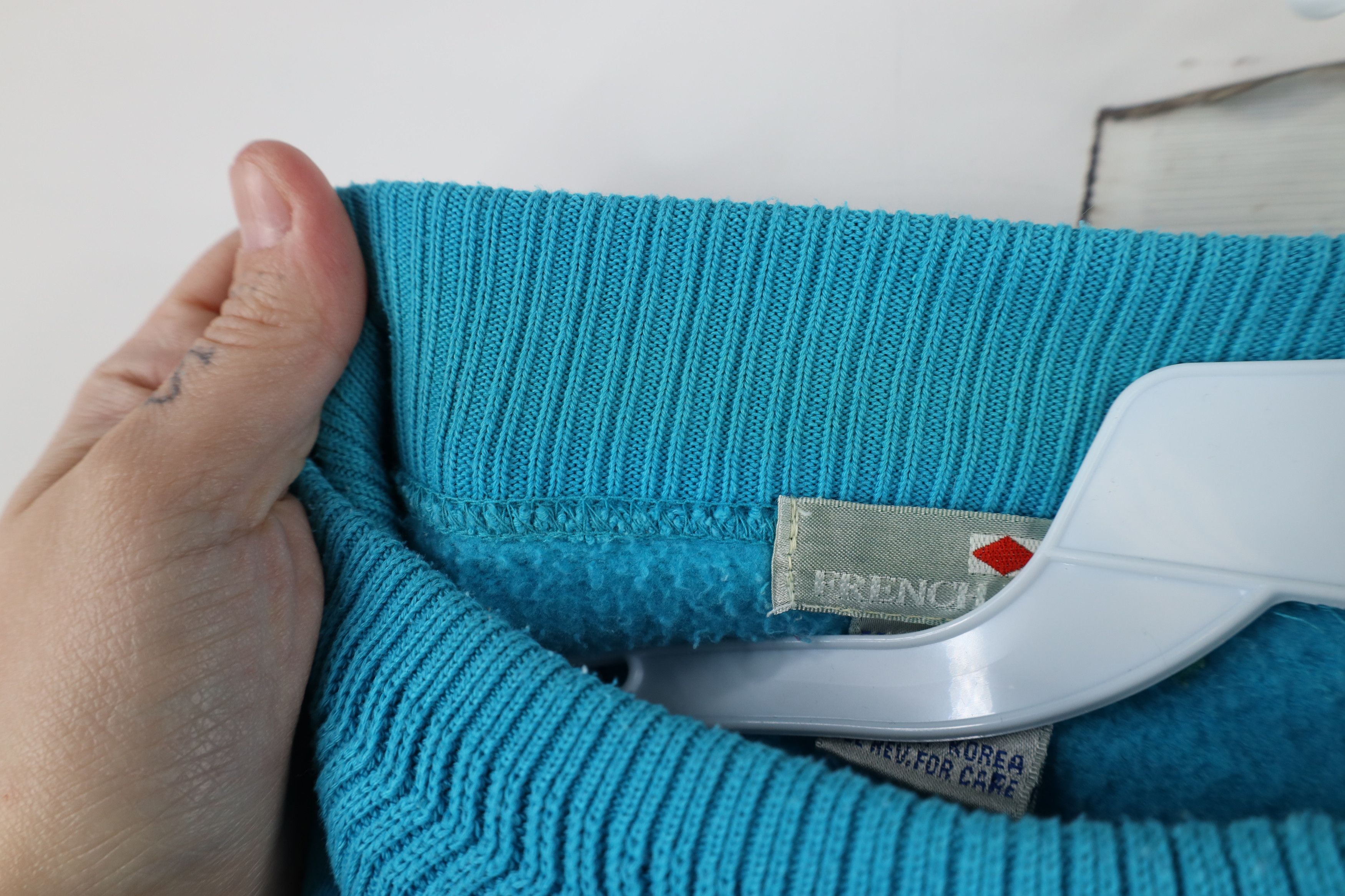Vintage Vintage 90s Streetwear Blank Mock Neck Sweatshirt Blue Size US L / EU 52-54 / 3 - 9 Thumbnail