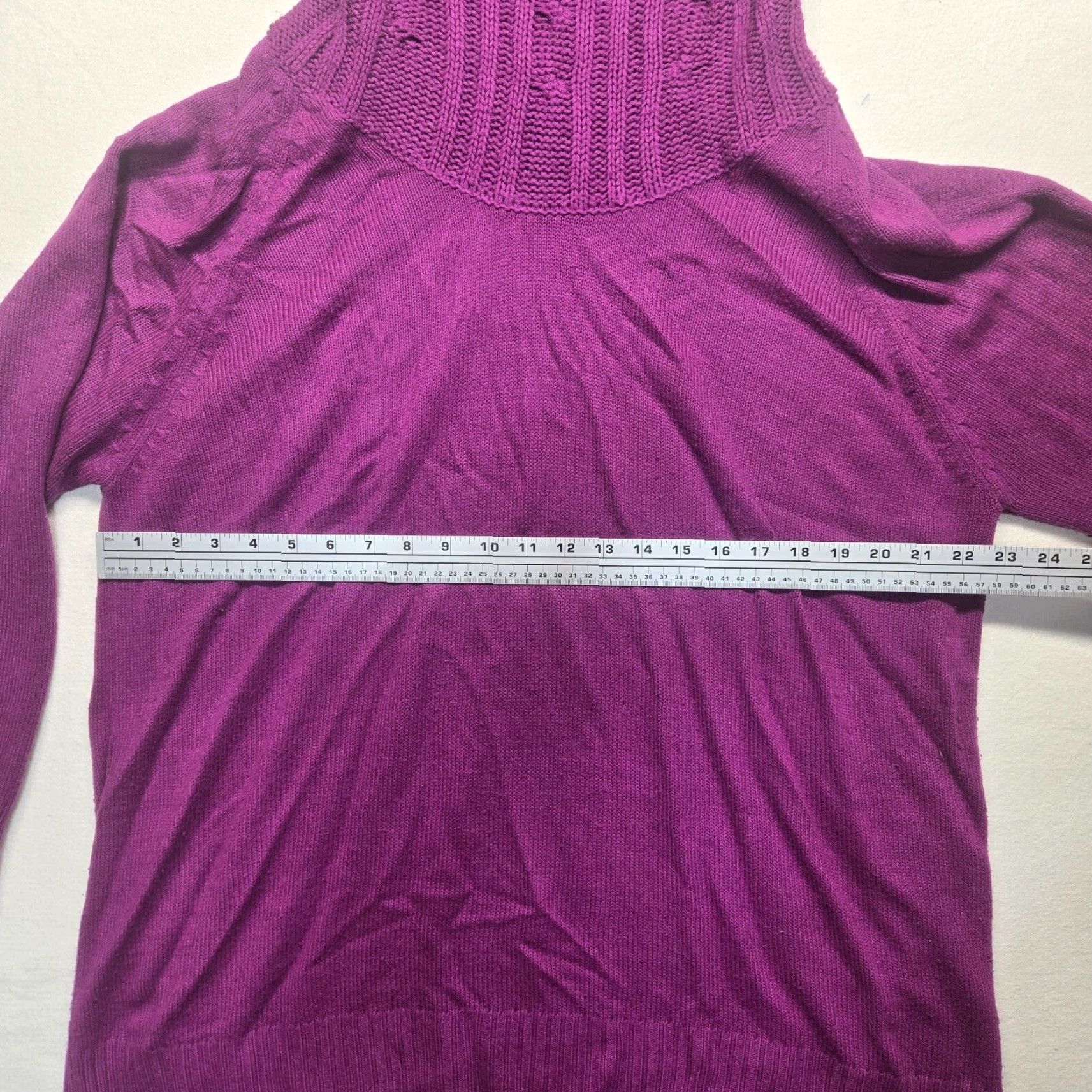 Vintage Ashley Stewart Solid Purple Heavy Knit Long Sleeve Sweater Cowl Neckline 22/24 Adult Plus Women Pullover Knit Womens Size 3XL / US 20-22 - 4 Thumbnail