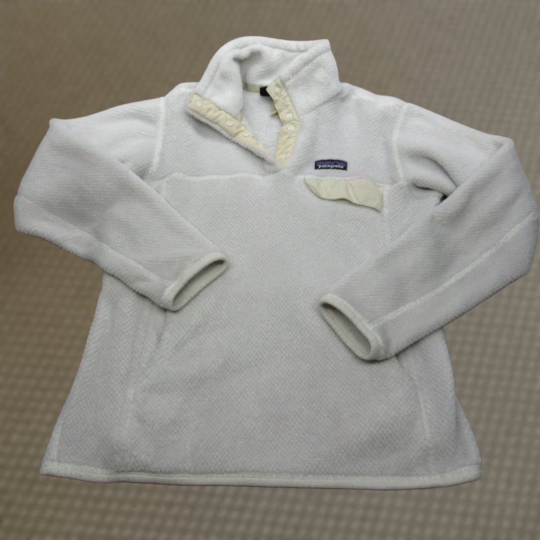 Patagonia Patagonia Pullover Womens M White Snap Fleece Women Tool Super Soft Waffle READ Size M / US 6-8 / IT 42-44 - 1 Thumbnail
