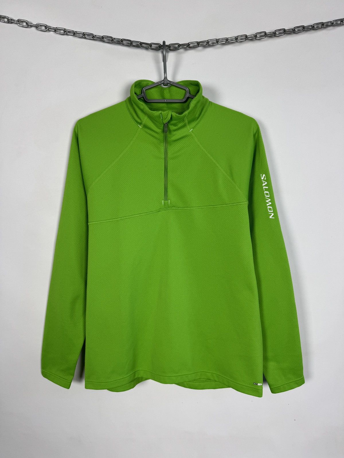 Salomon Salomon Green 1/4 Zip Pullover Long Sleeve Sport Top Size L Size US L / EU 52-54 / 3 - 1 Thumbnail