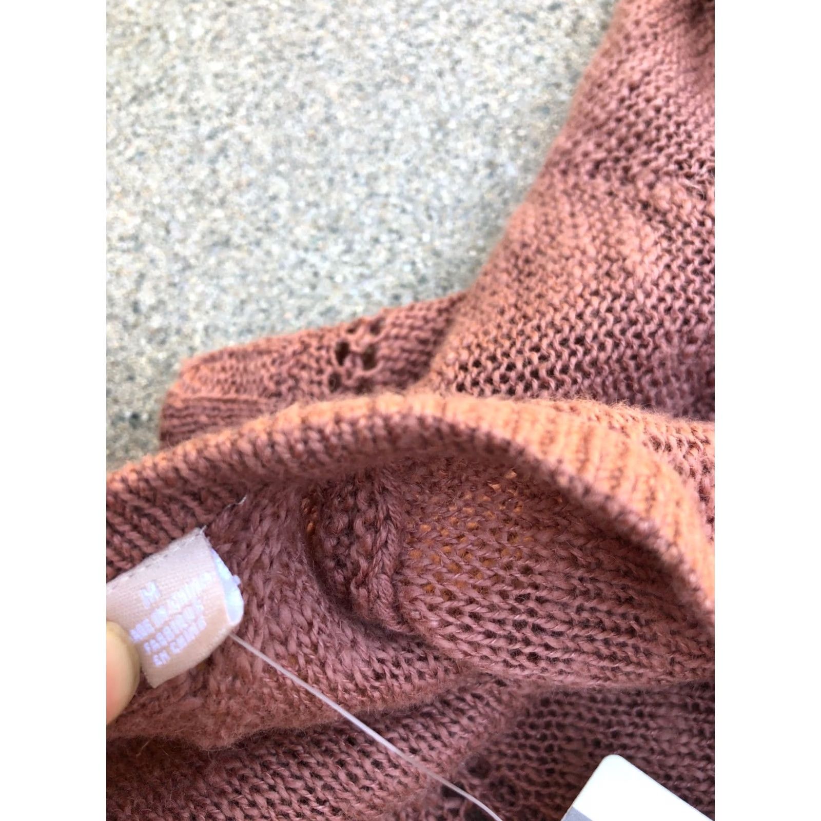 Anthropologie KNITTED & KNOTTED Anthropologie Linen Blend Sweater Women's Medium Open Back Cardigan Purple Taupe 3/4 Sleeve Mens Womens Girls Boys Size M / US 6-8 / IT 42-44 - 7 Thumbnail