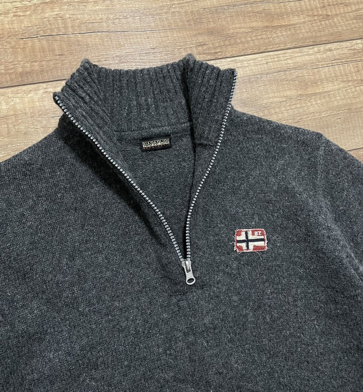 Napapijri Napapijri Geographic 1/4 Zip Wool Sweater Pullover Size US S / EU 44-46 / 1 - 5 Thumbnail