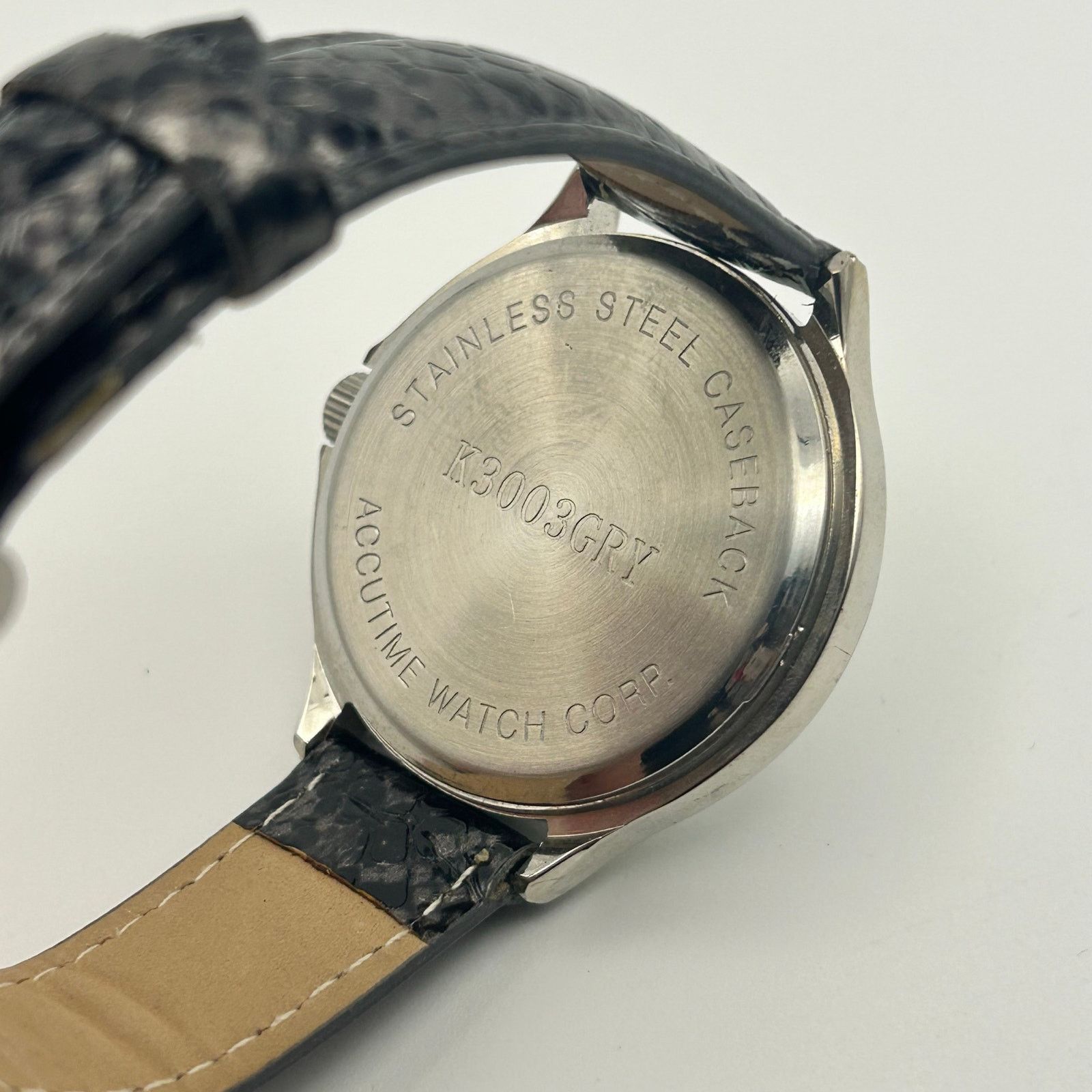 Other Accutime Multicolor Dial Watch Silver Tone Leather Band Size ONE SIZE - 6 Thumbnail