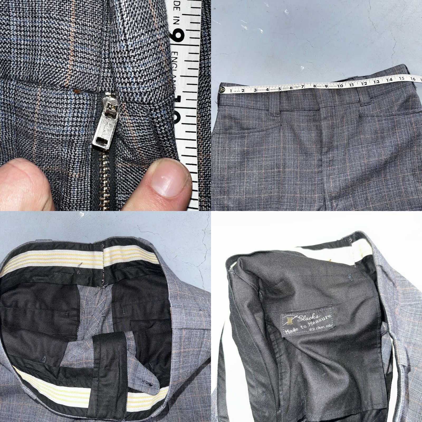 Vintage VTG Hochscheid Mens 3 PC Suit Jacket Coat Pants Vest Plaid Rockabilly 70s 1970s Brown Size 40 31x30 Mens Size 40R - 10 Thumbnail
