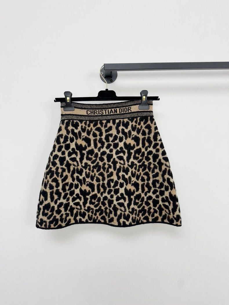 Dior Dior Leopard Print Wool Skirt-2505 Size 33" - 5 Thumbnail