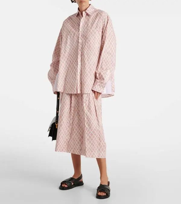 Marni o1w1db11125 Checked Cotton Poplin Shirt in Pink Size XL / US 12-14 / IT 48-50 - 2 Thumbnail
