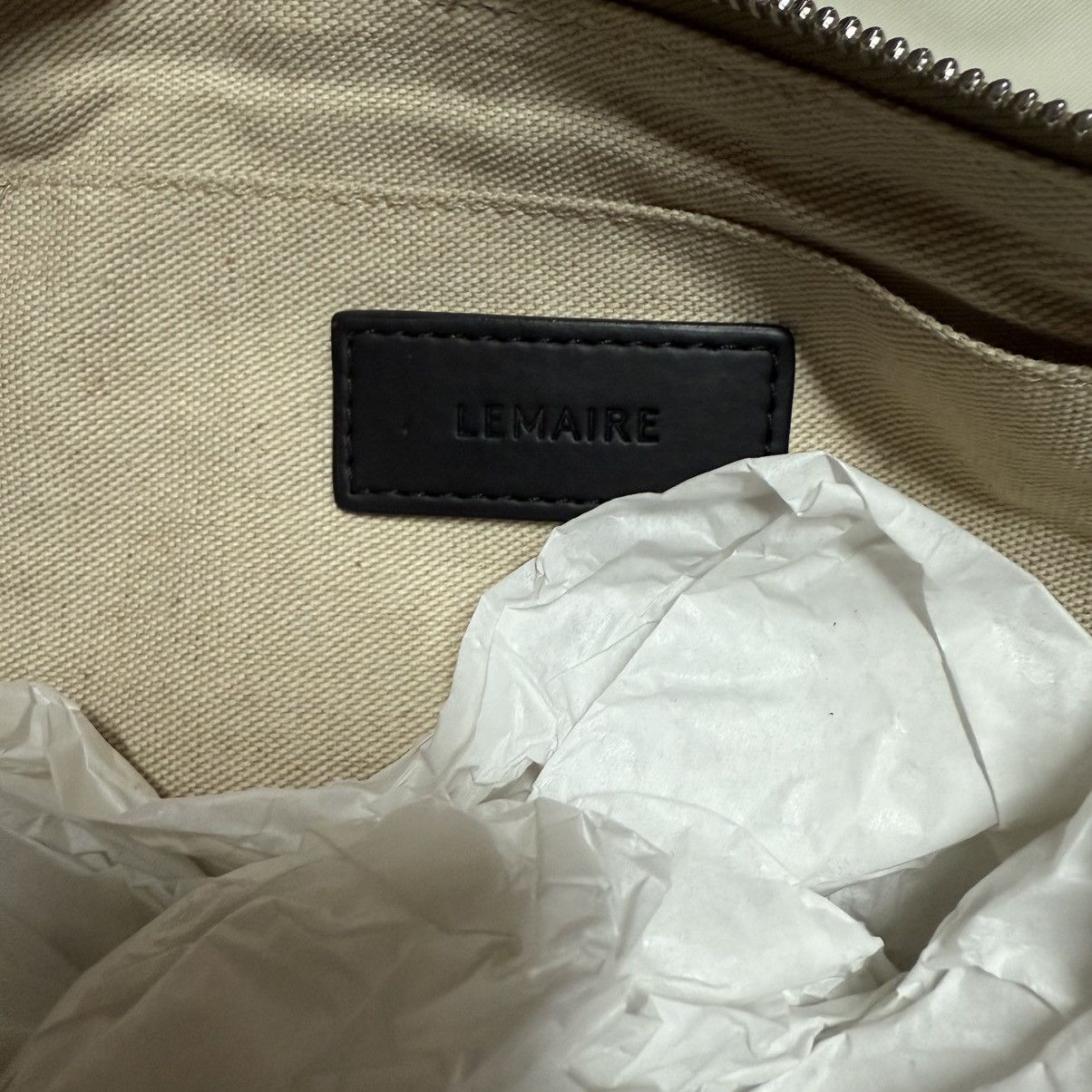 Lemaire Medium Croissant Bag Denim Acid Snow Bronze Size ONE SIZE - 3 Thumbnail