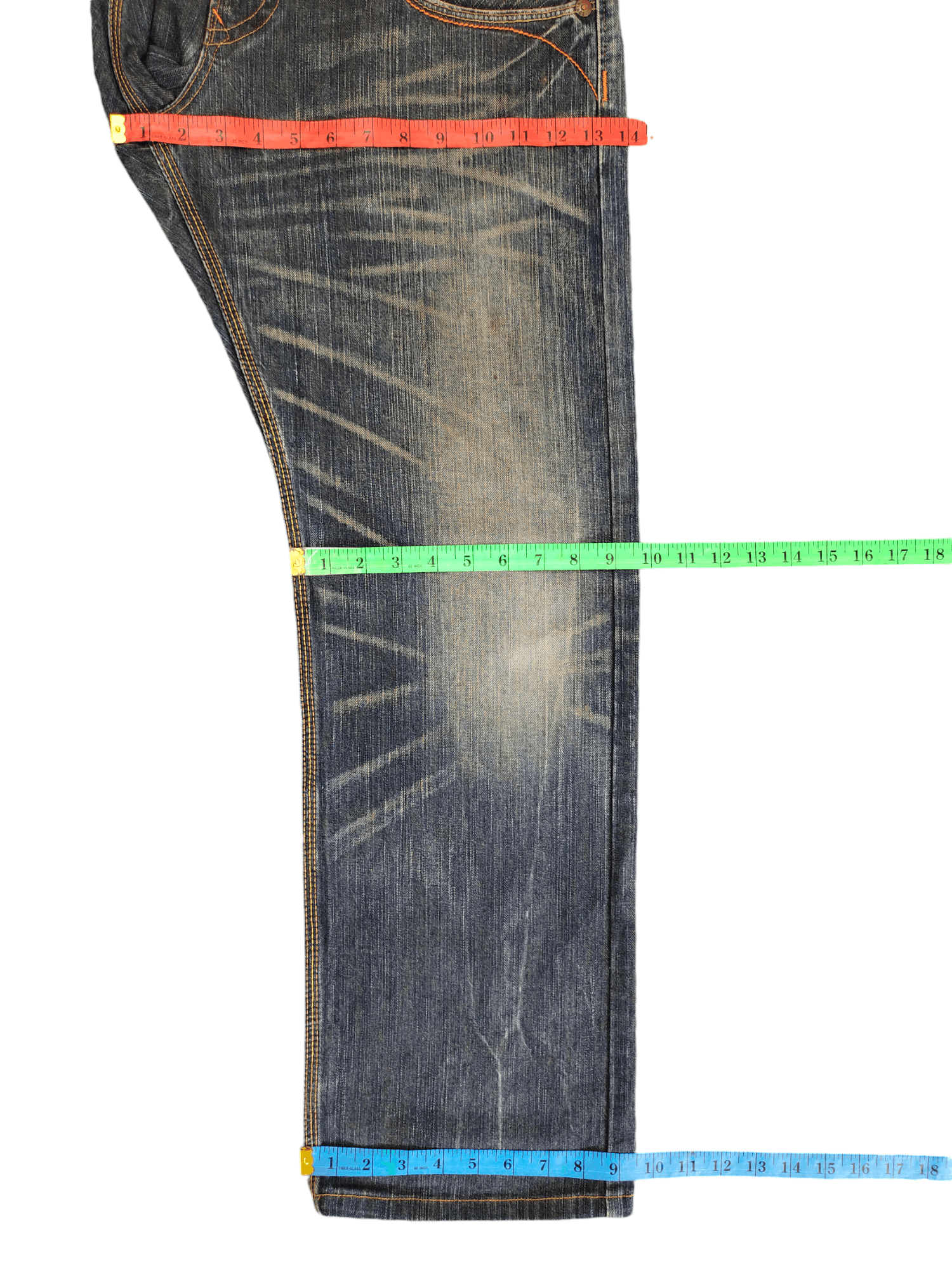 Comme des Garcons × Undercover Vintage Y2k Edwin Xv Double Waist Clawmark Denim Jeans Size US 35 - 10 Thumbnail